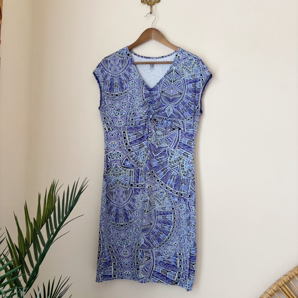 Title Nine Diamalete Purple V Neck Athleisure Dress Large Summer Coastal